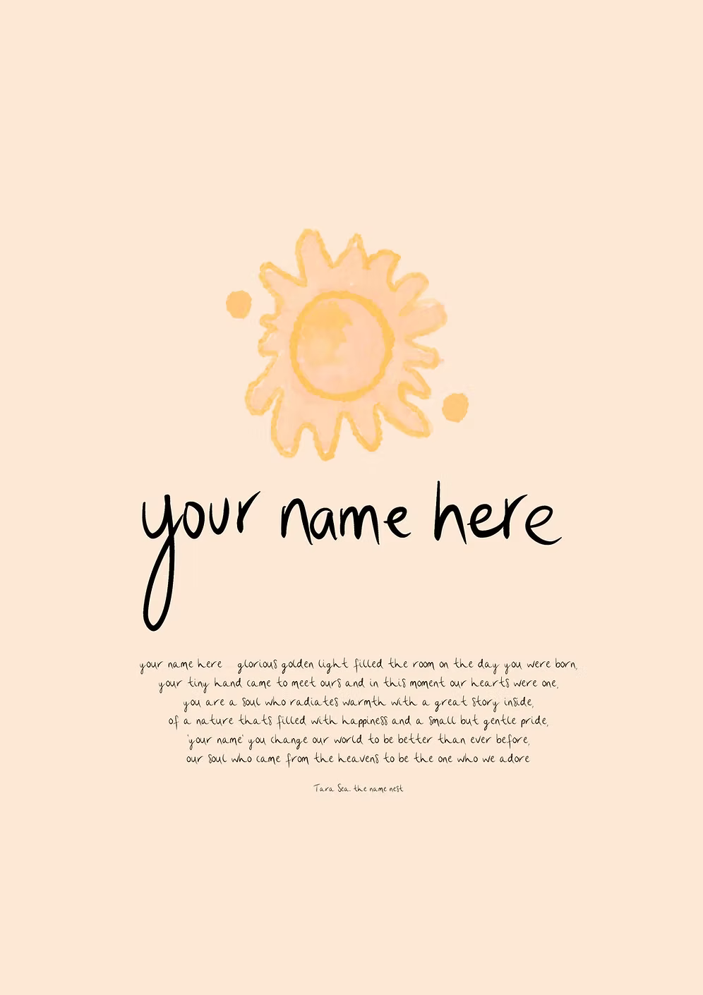 Sunshine - Personalised Name Artwork