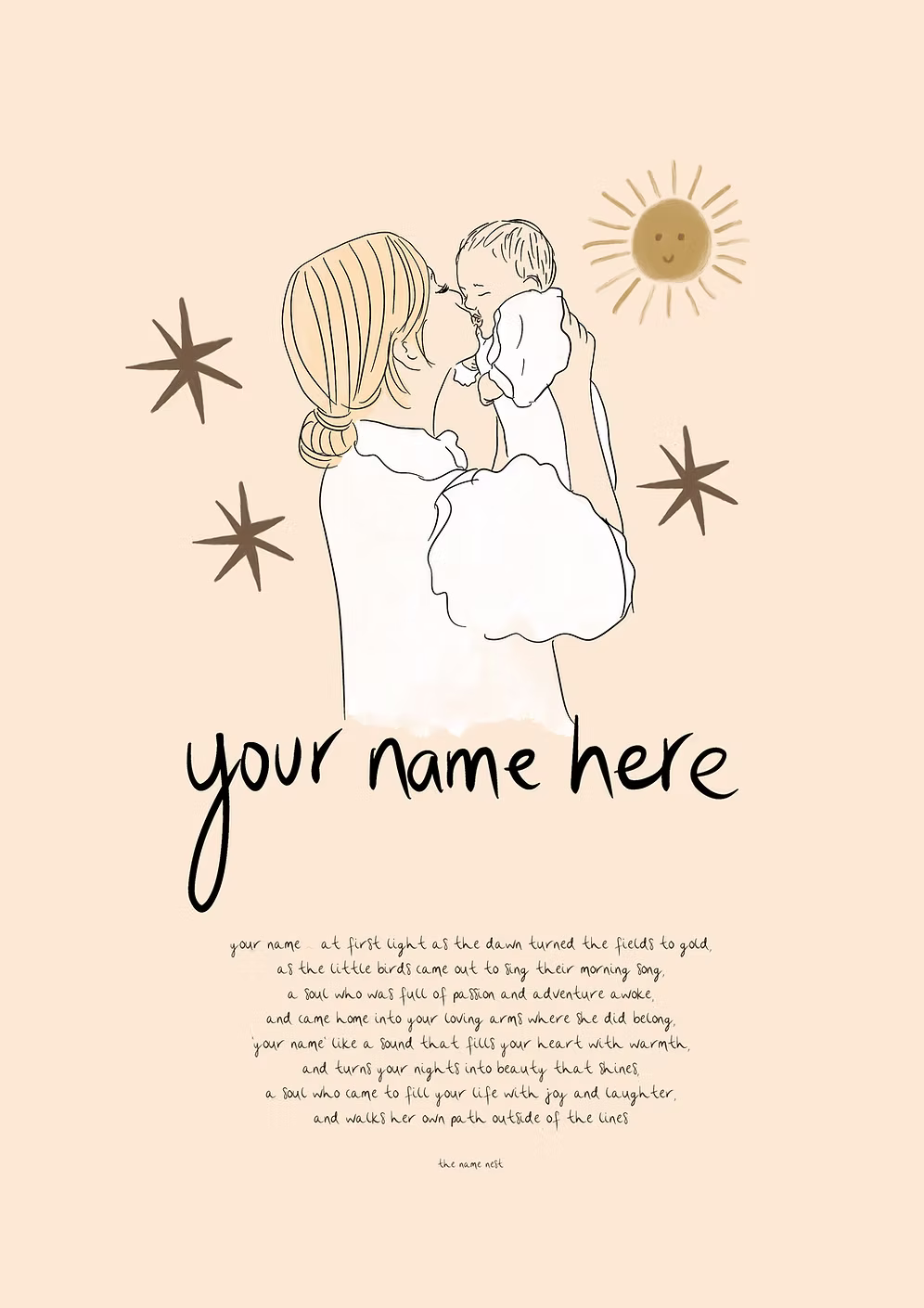 Blessing Baby - Personalised Name Artwork