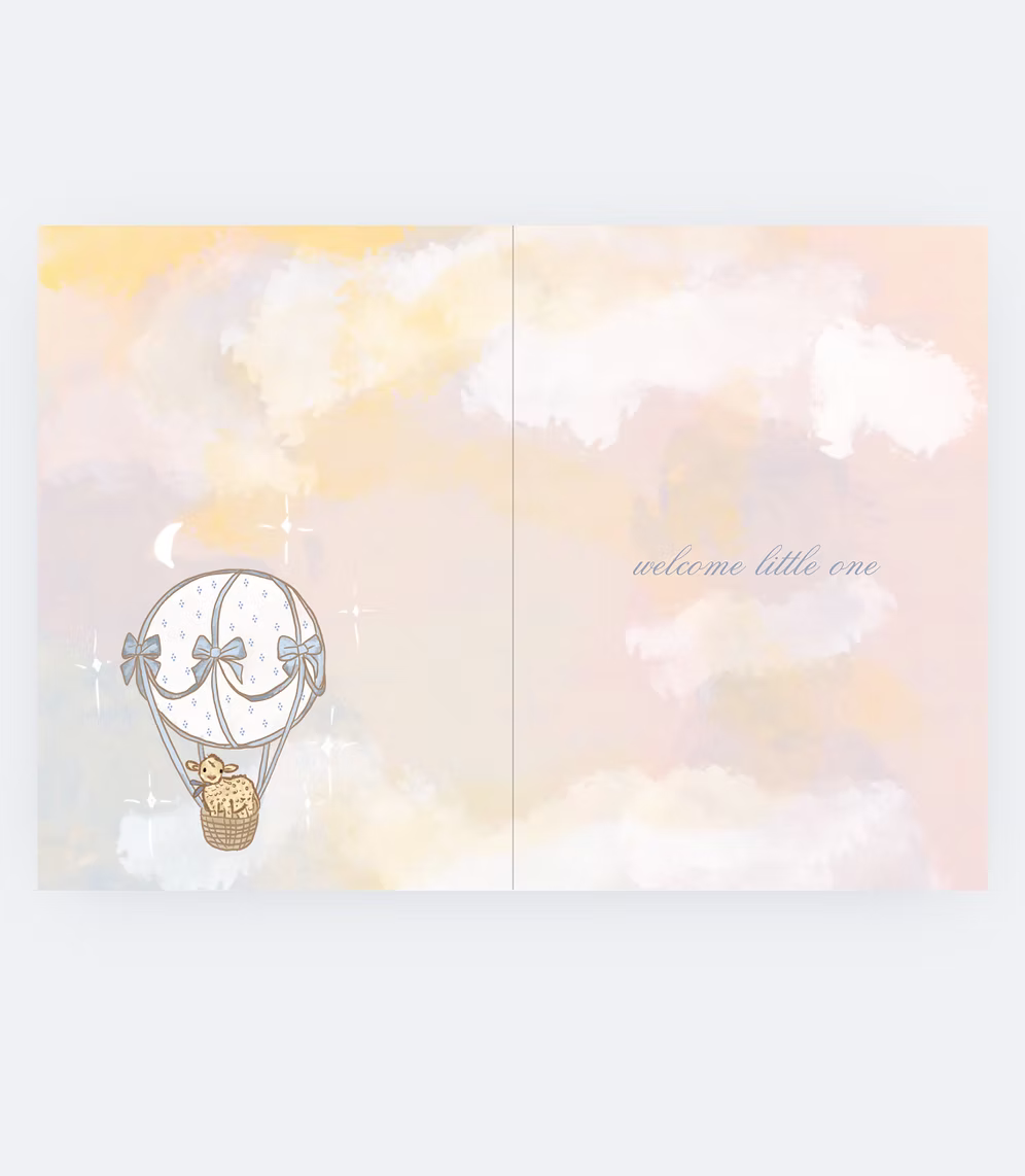 Welcome Little One Balloon ~ Heirloom Card