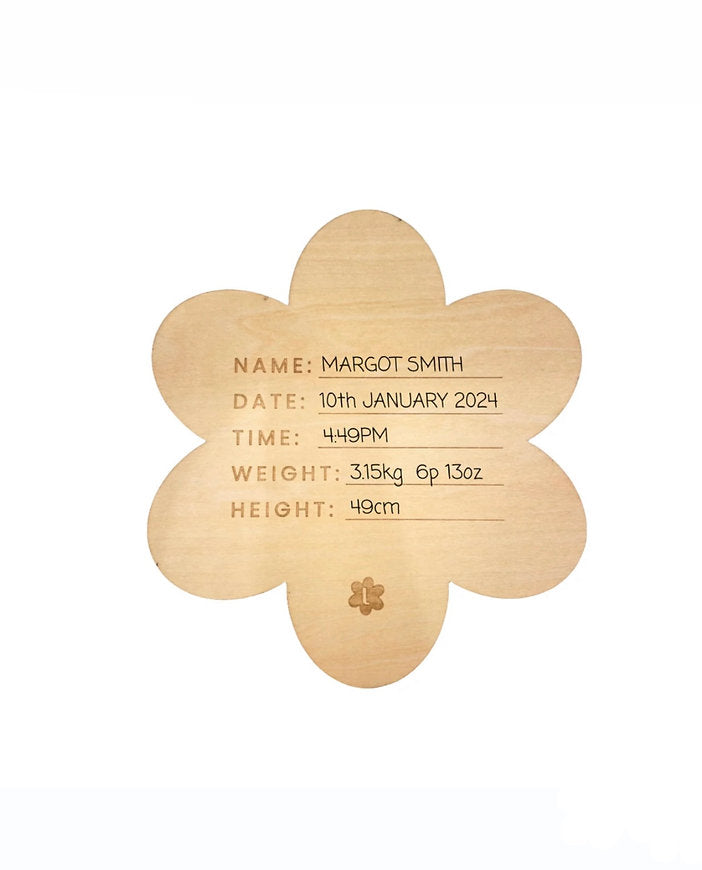 She’s Here Flower Plaque