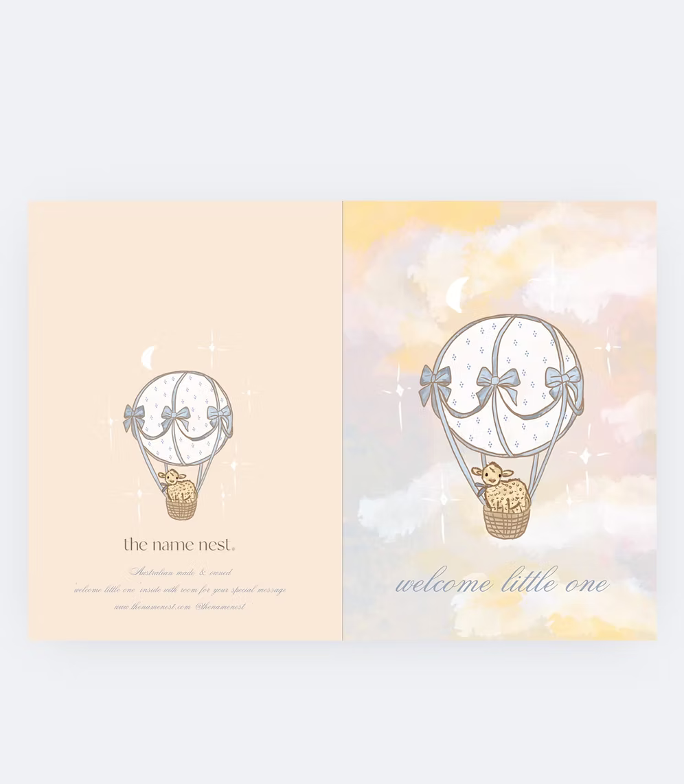 Welcome Little One Balloon ~ Heirloom Card