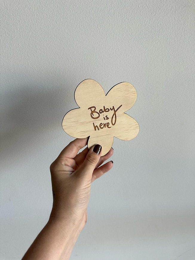 Baby Is Here Wooden Plaque