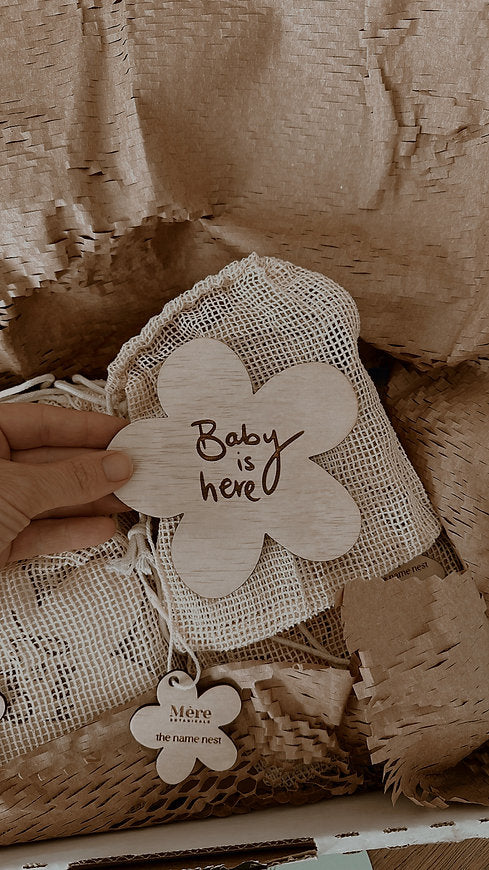 Baby Is Here Wooden Plaque