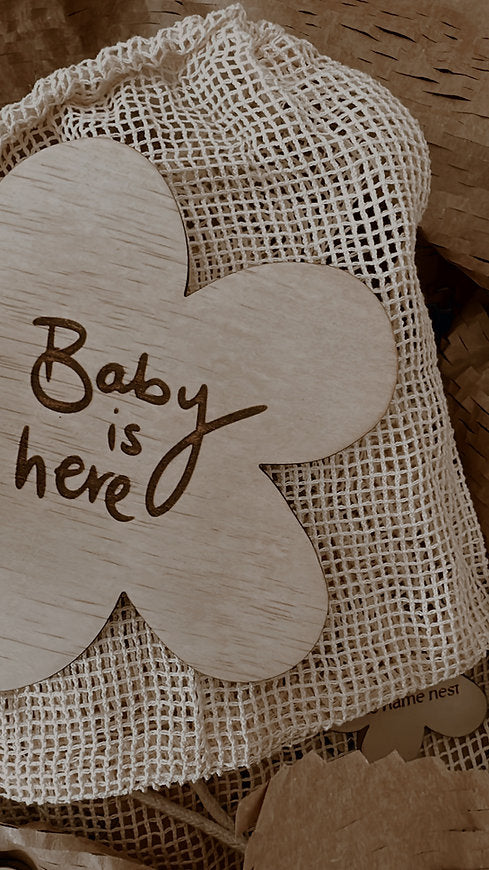 Baby Is Here Wooden Plaque