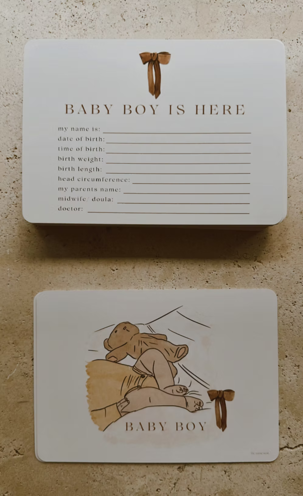 Hospital Birth Detail Cards