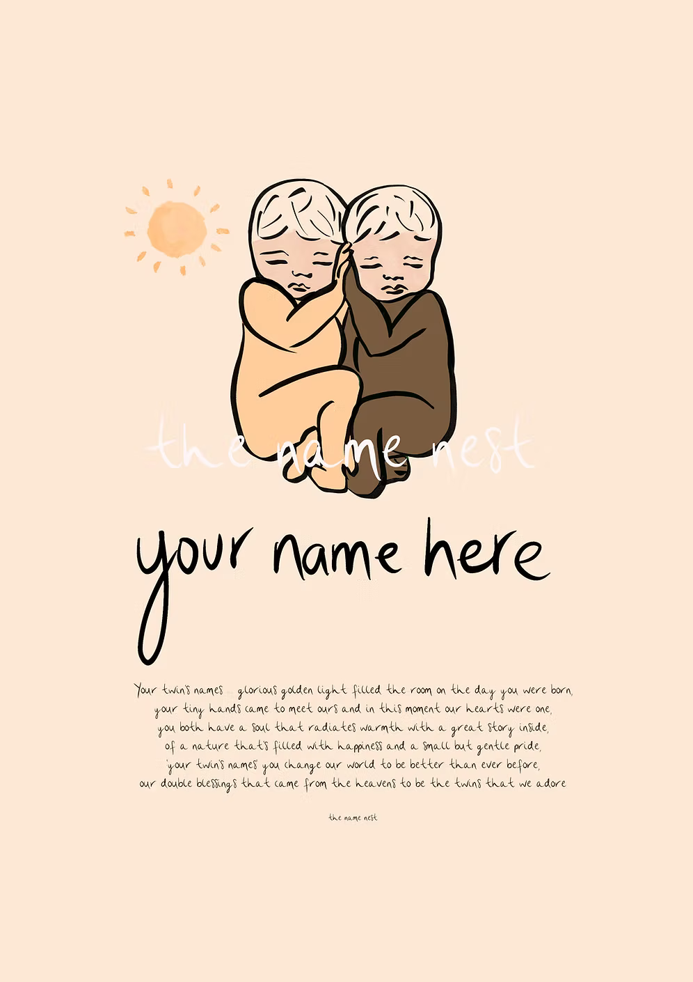 Twins - Personalised Name Artwork