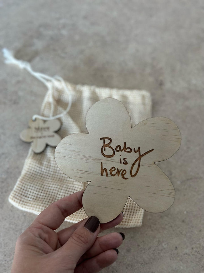 Baby Is Here Wooden Plaque
