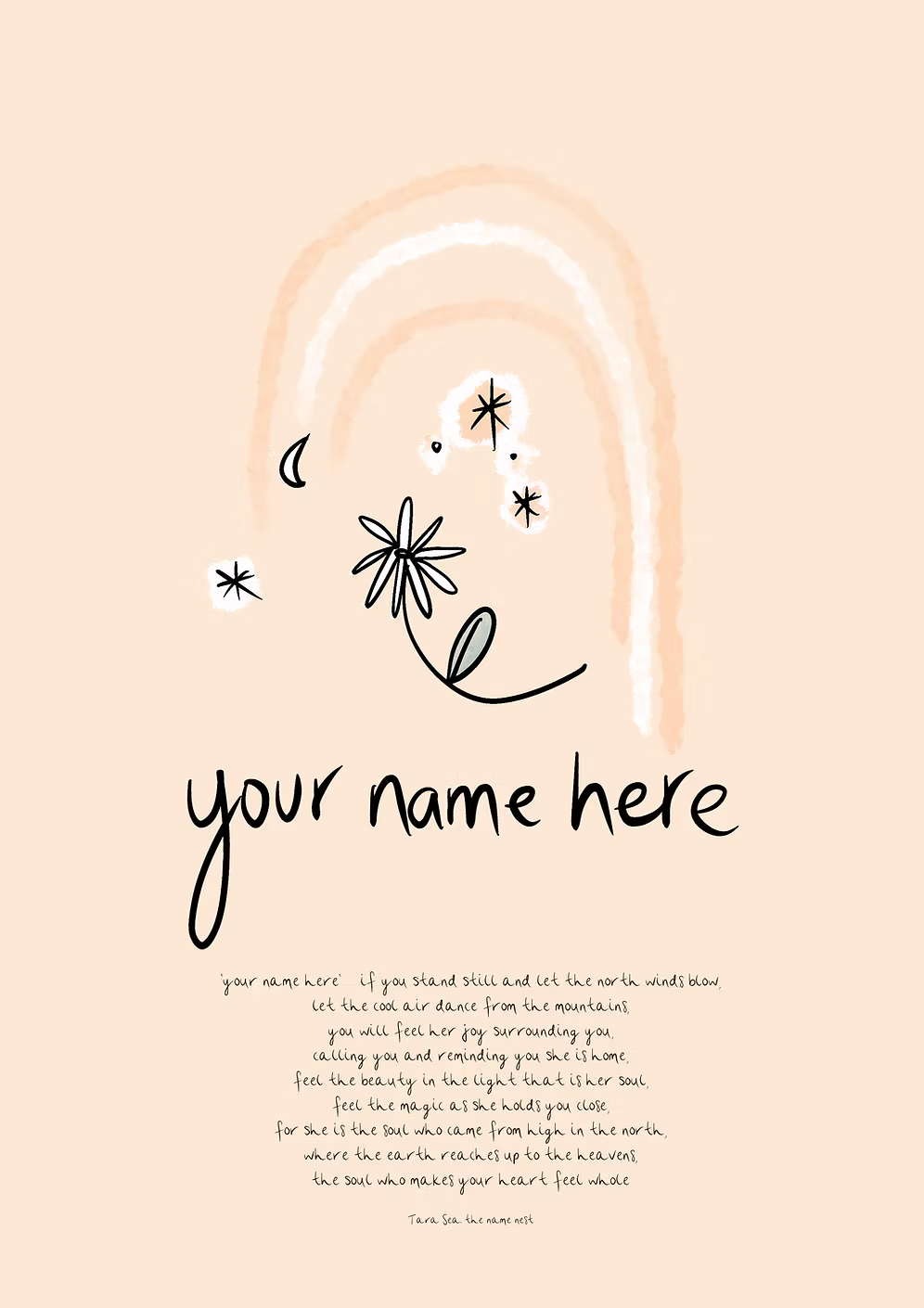 Rainbow Bloom - Personalised Name Artwork