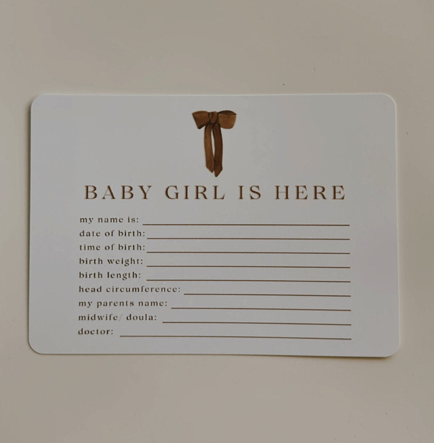 Hospital Birth Detail Cards