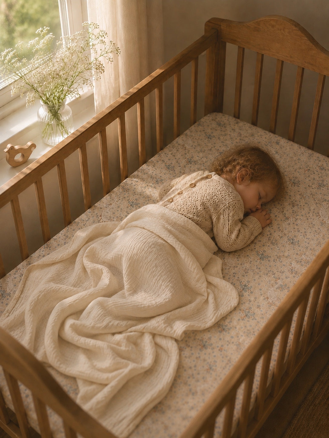 French Geese - Fitted Cot Sheet