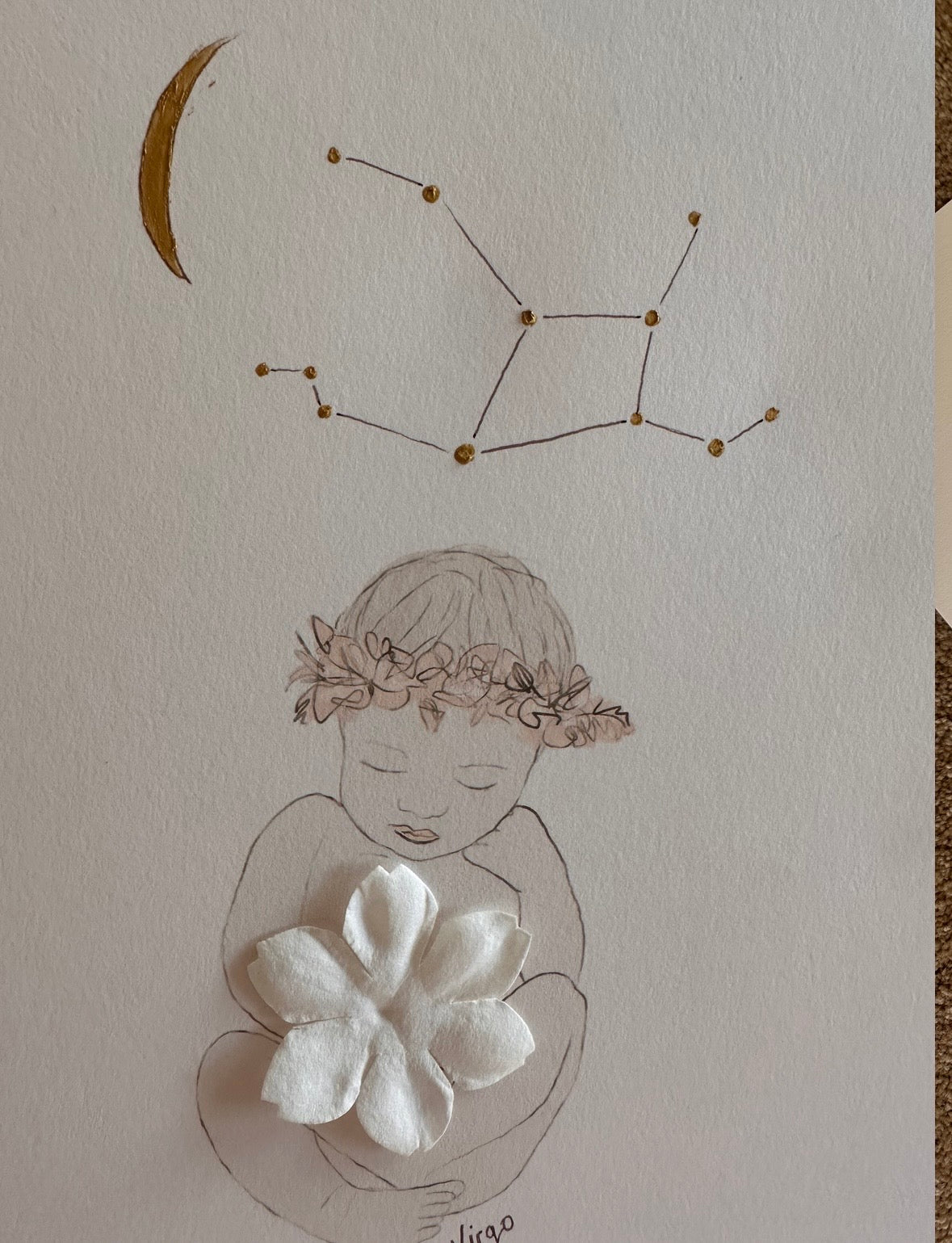 Flora Zodiac Baby Bespoke Artworks