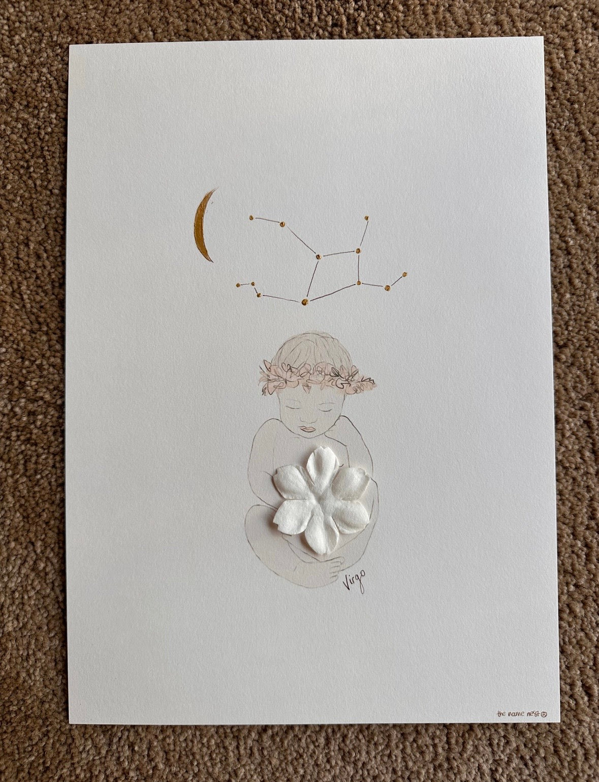 Flora Zodiac Baby Bespoke Artworks