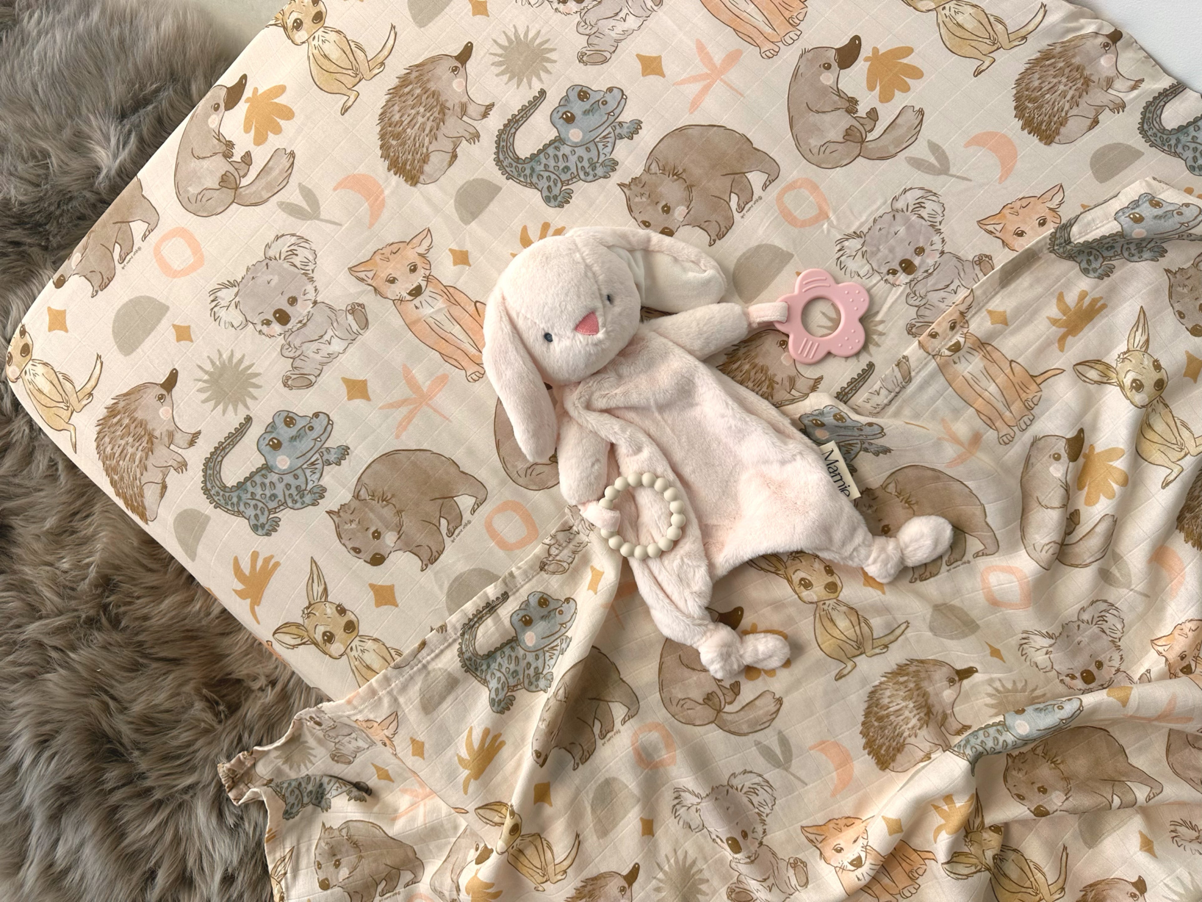 Australian Animals - Fitted Cot Sheet