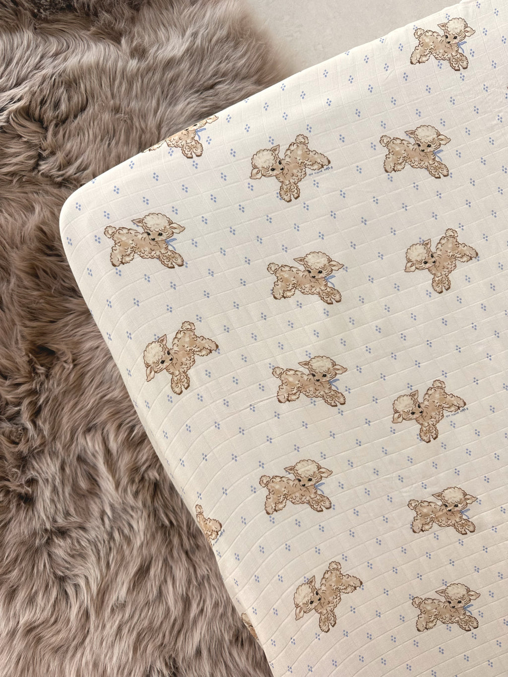 Lullaby Lambs - Fitted Cot Sheet