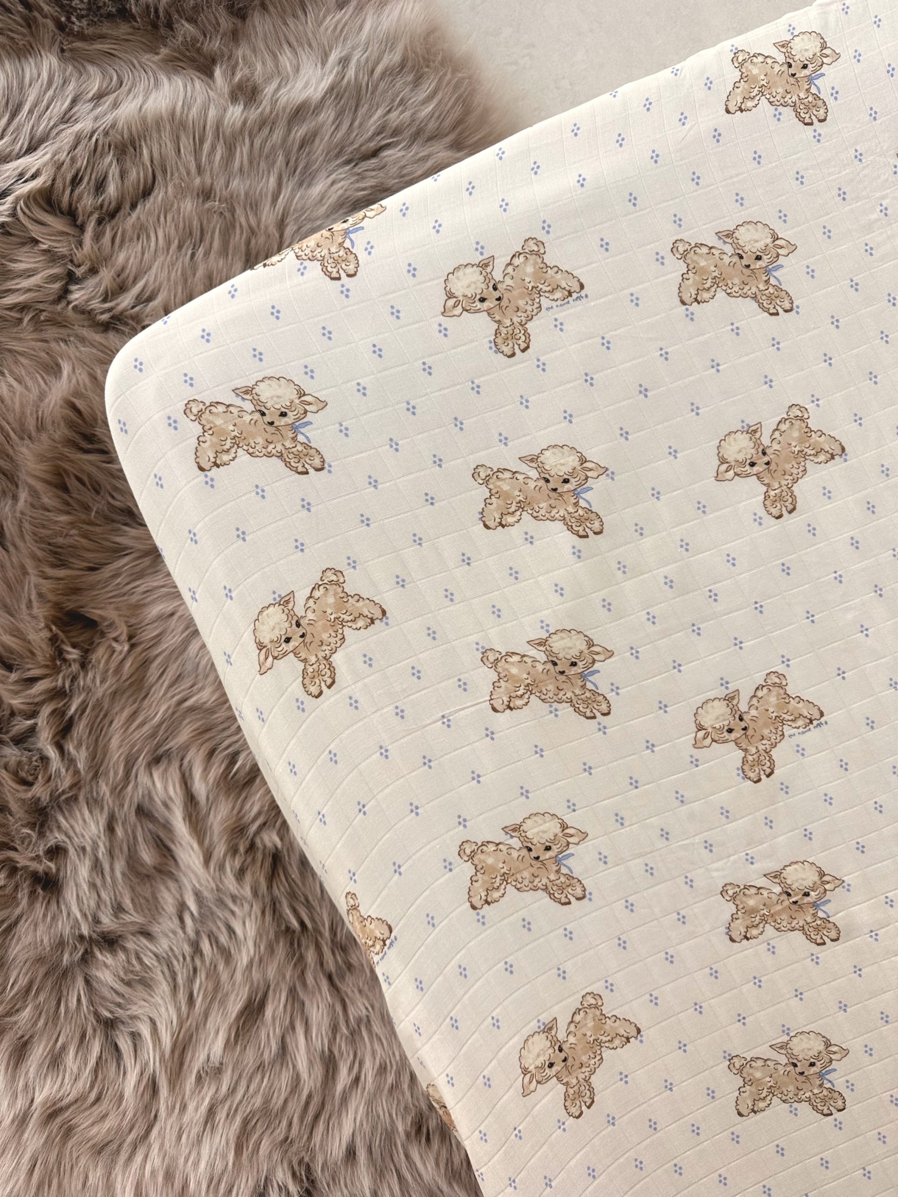 Lullaby Lambs - Fitted Cot Sheet