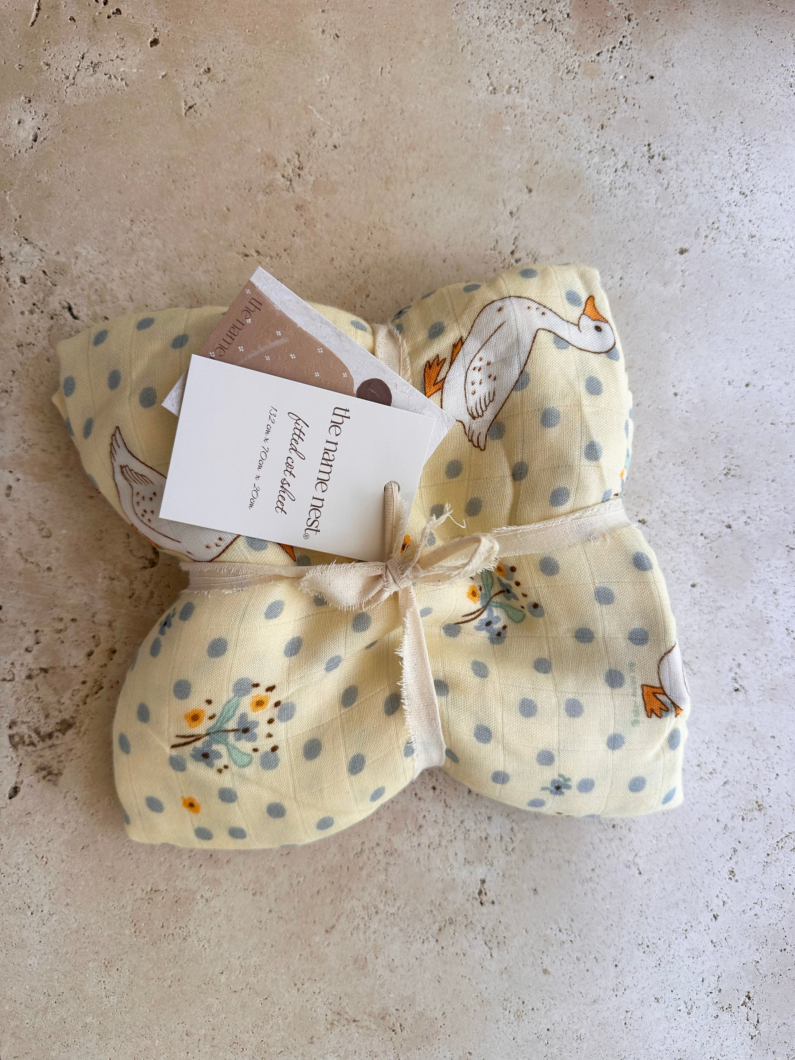 French Geese - Fitted Cot Sheet