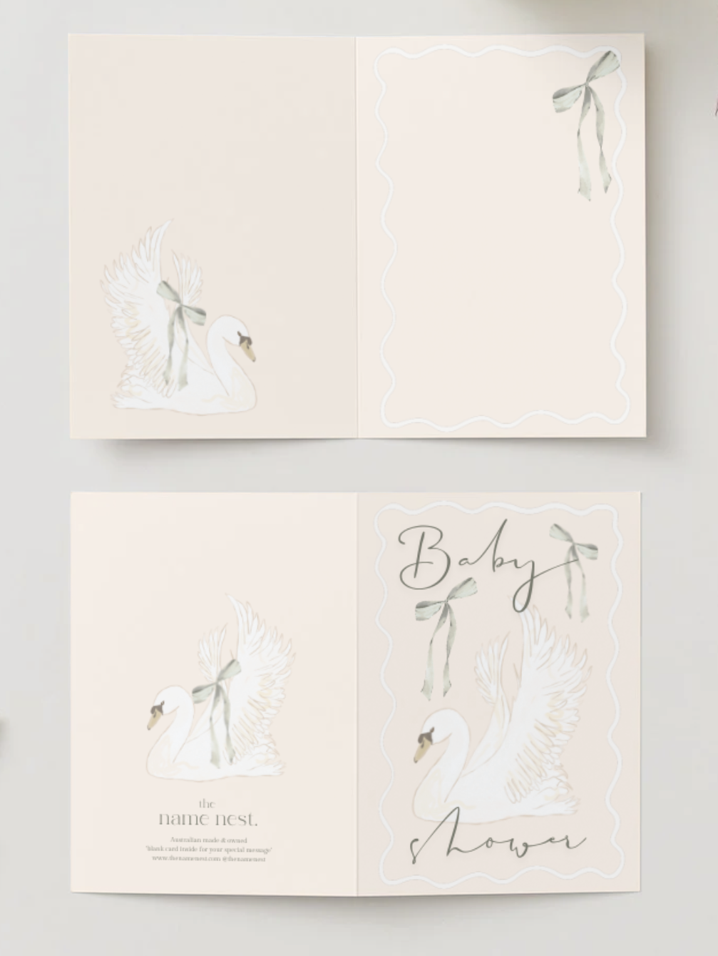Baby Shower Swan ~ Card