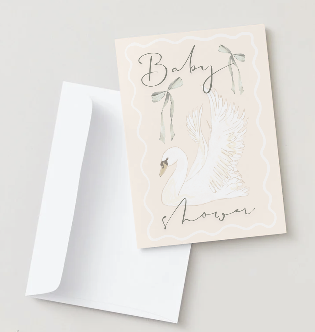 Baby Shower Swan ~ Card