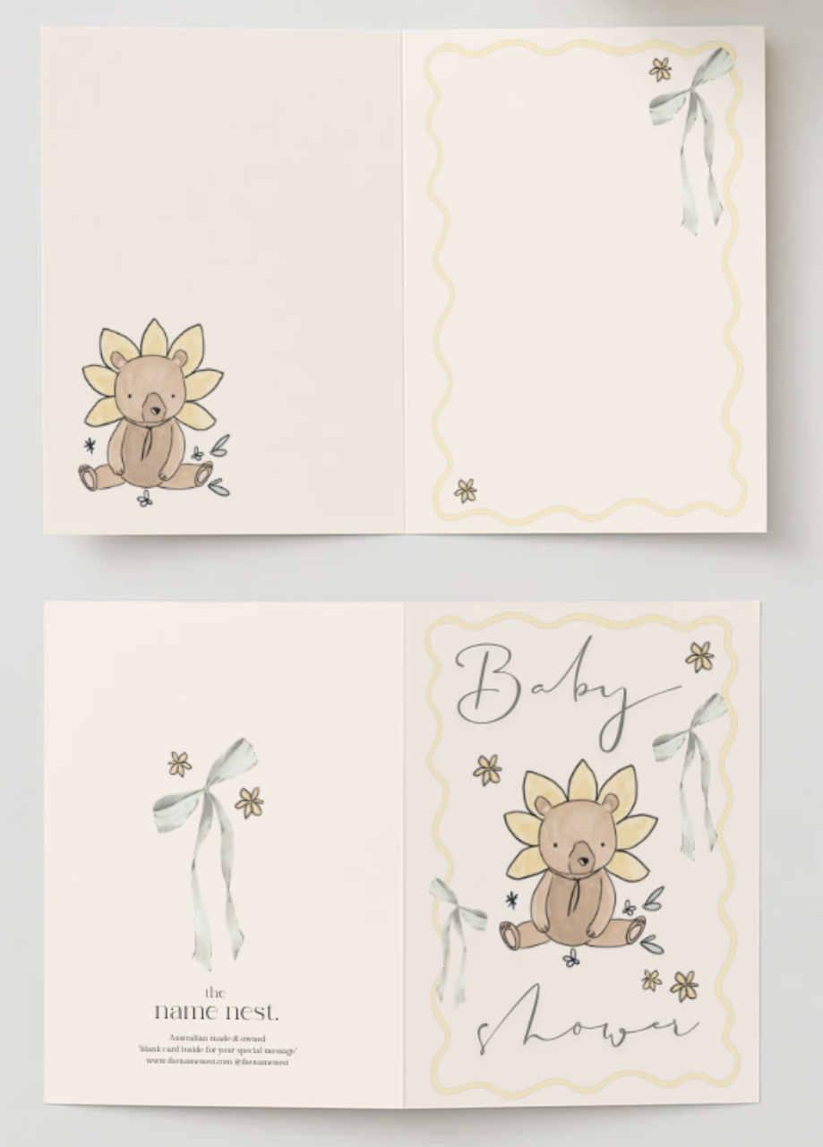 Baby Shower Bear ~ Card