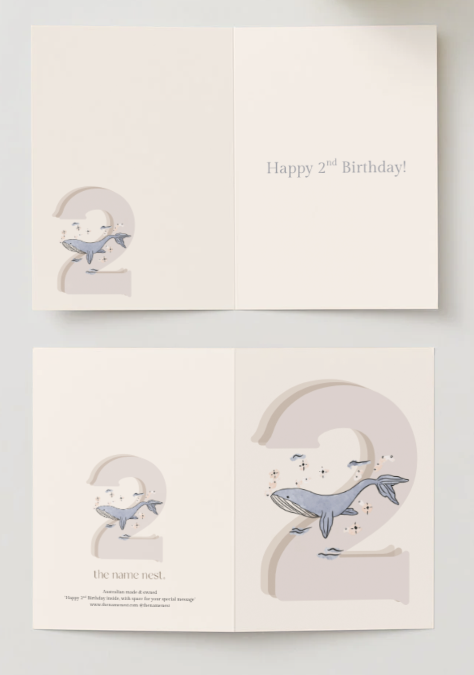 2nd Birthday Whale ~ Card