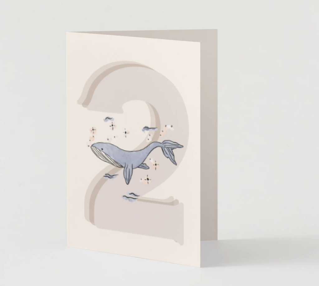 2nd Birthday Whale ~ Card