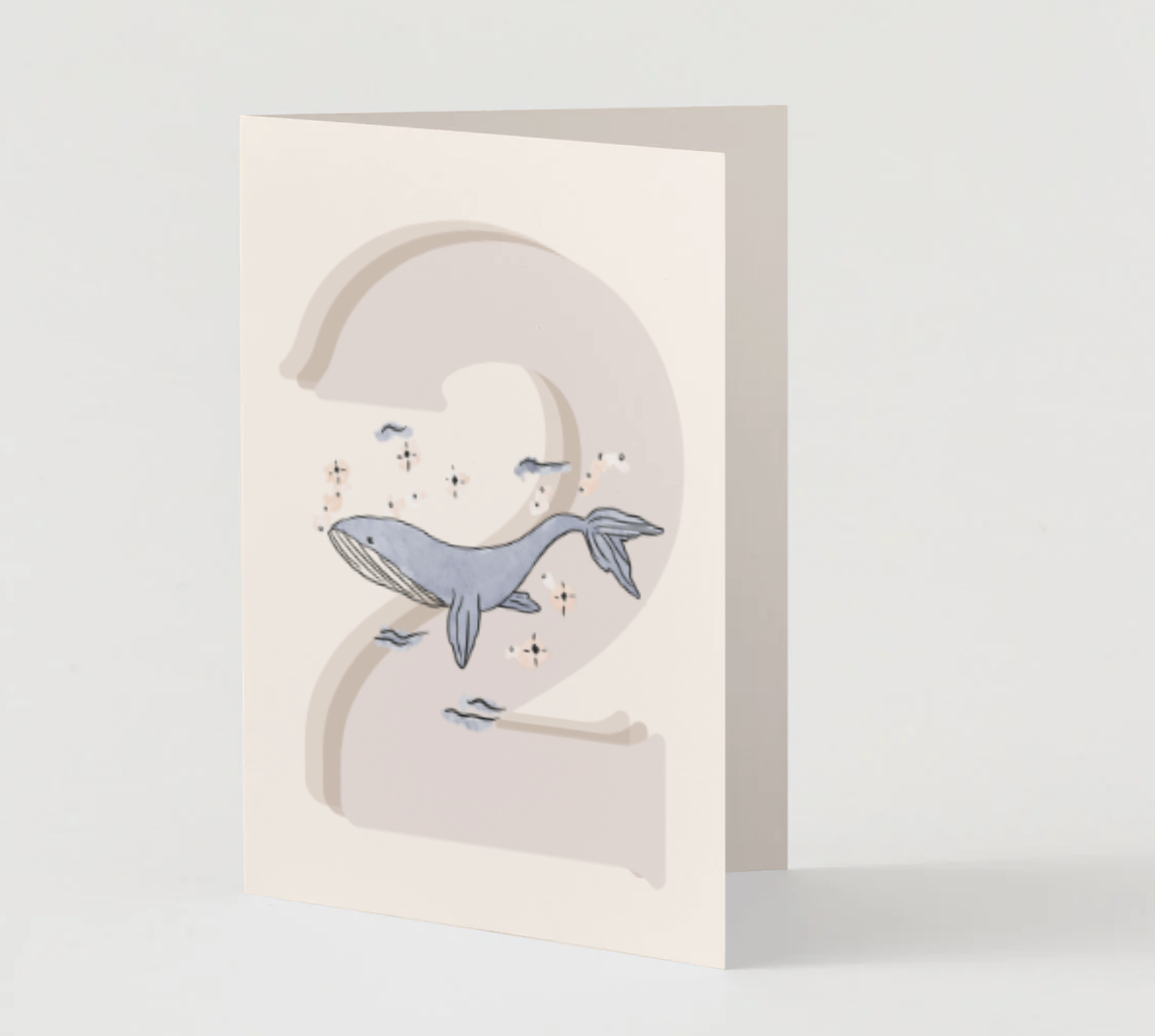 2nd Birthday Whale ~ Card