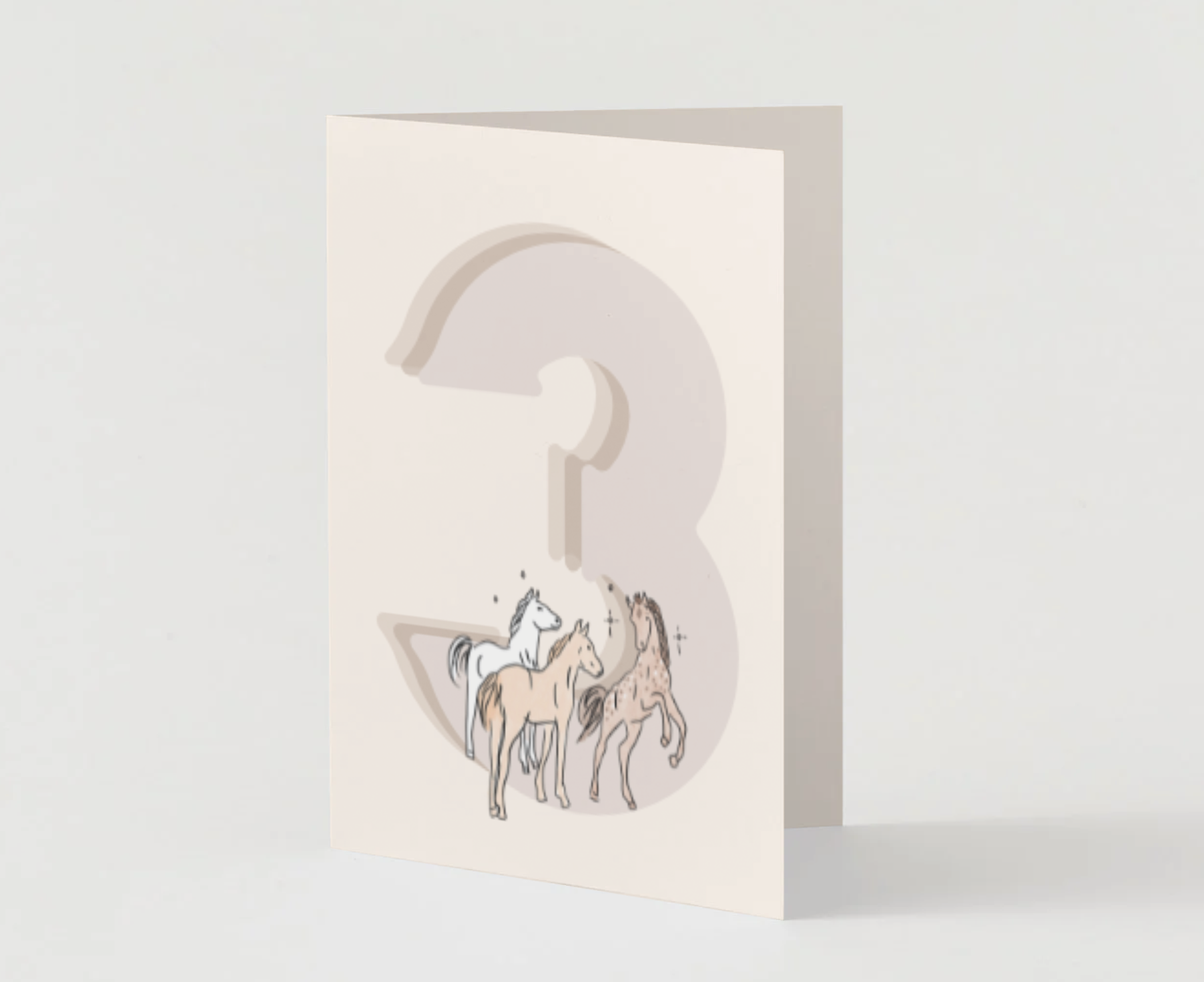 3rd Birthday Horses ~ Card