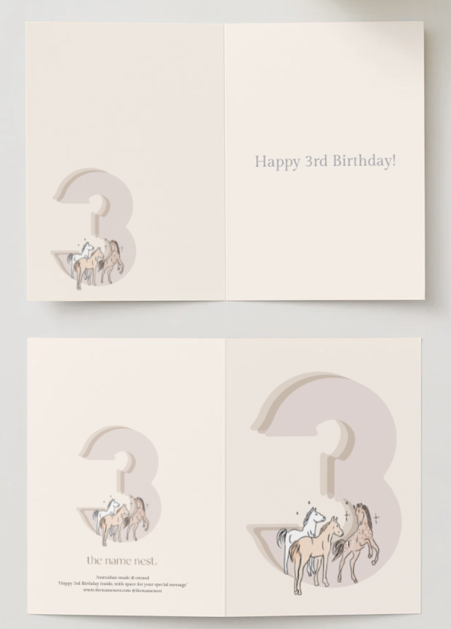3rd Birthday Horses ~ Card