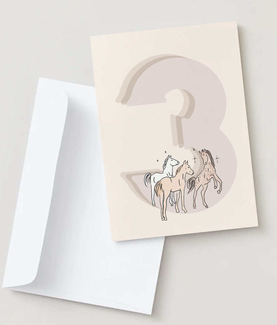 3rd Birthday Horses ~ Card