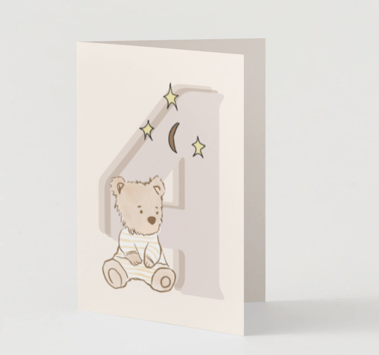 4th Birthday Teddy ~ Card