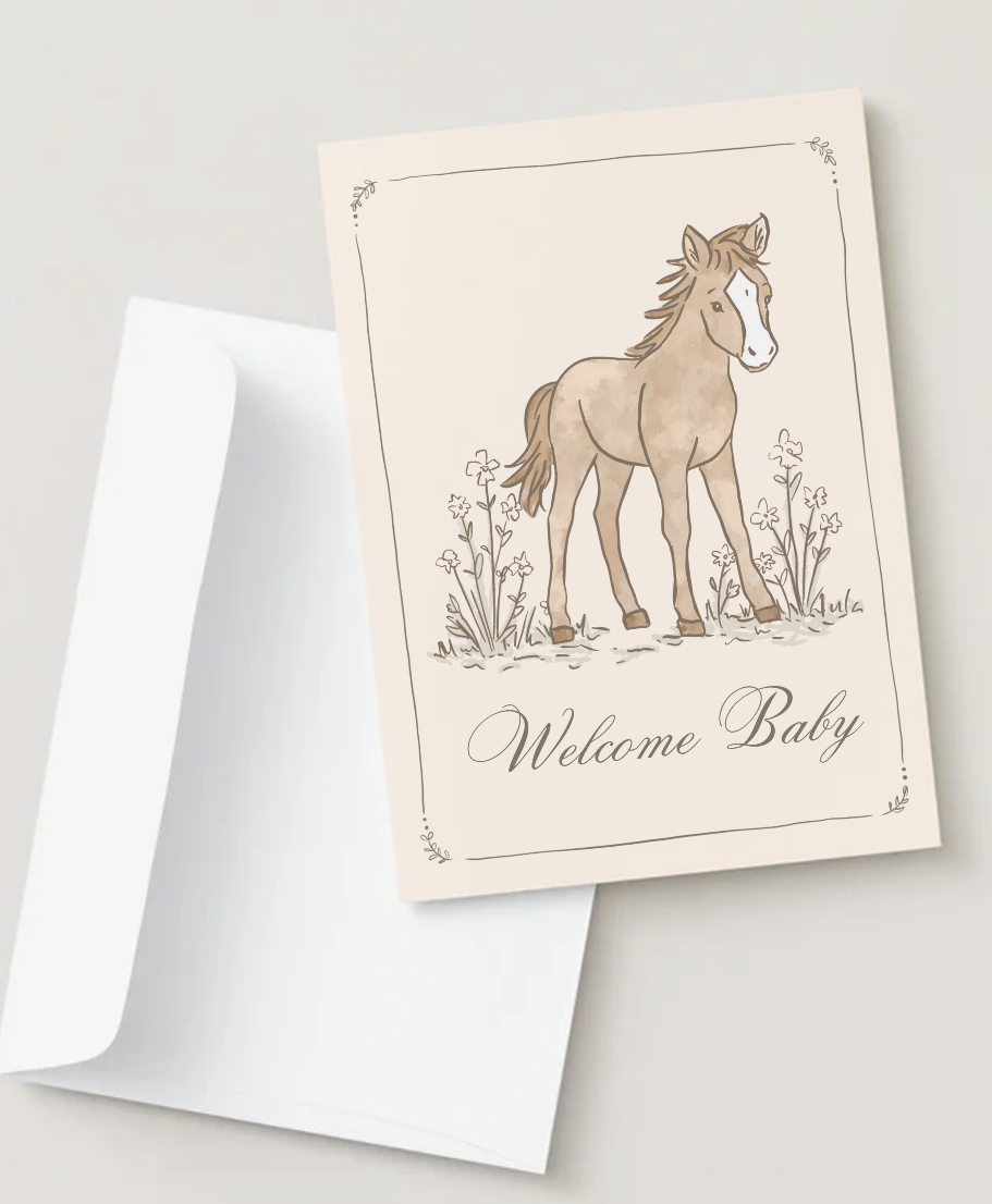 Welcome Baby Horse ~ Card