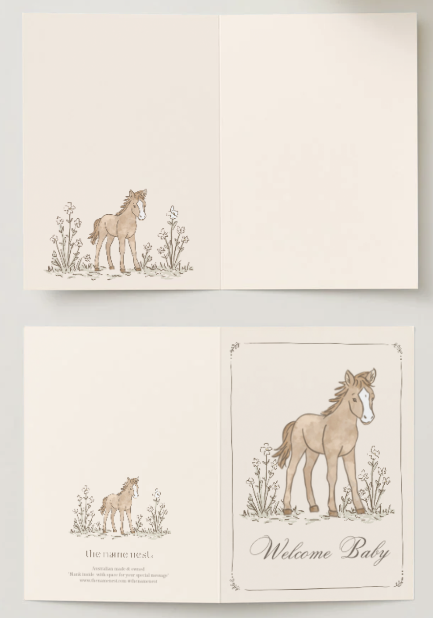 Welcome Baby Horse ~ Card