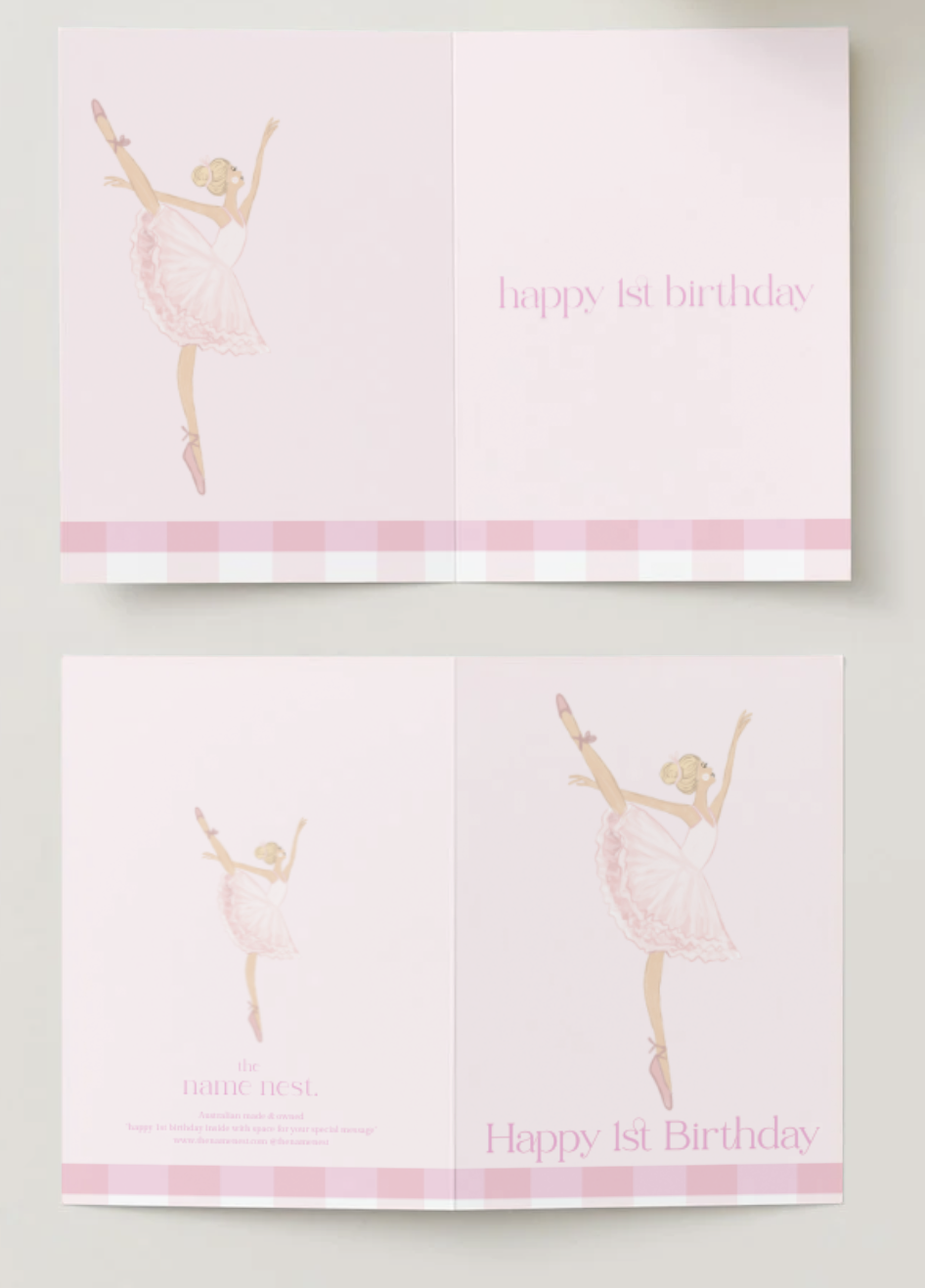 1st Birthday Ballerina ~ Card