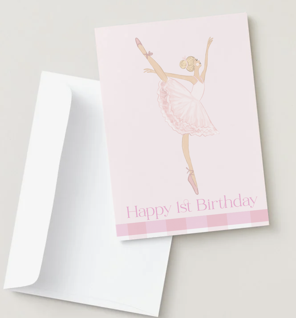 1st Birthday Ballerina ~ Card