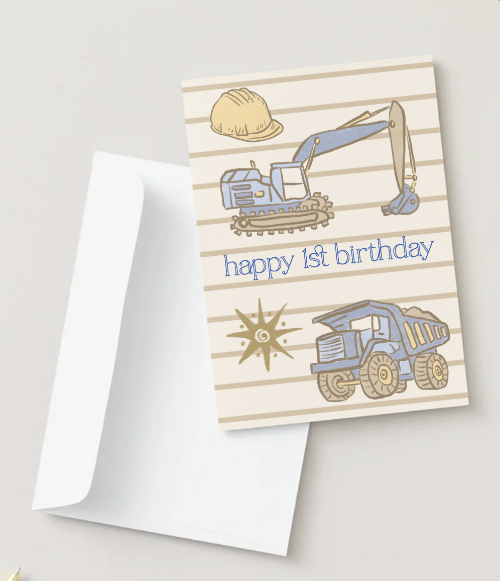 1st Birthday Trucks ~ Card