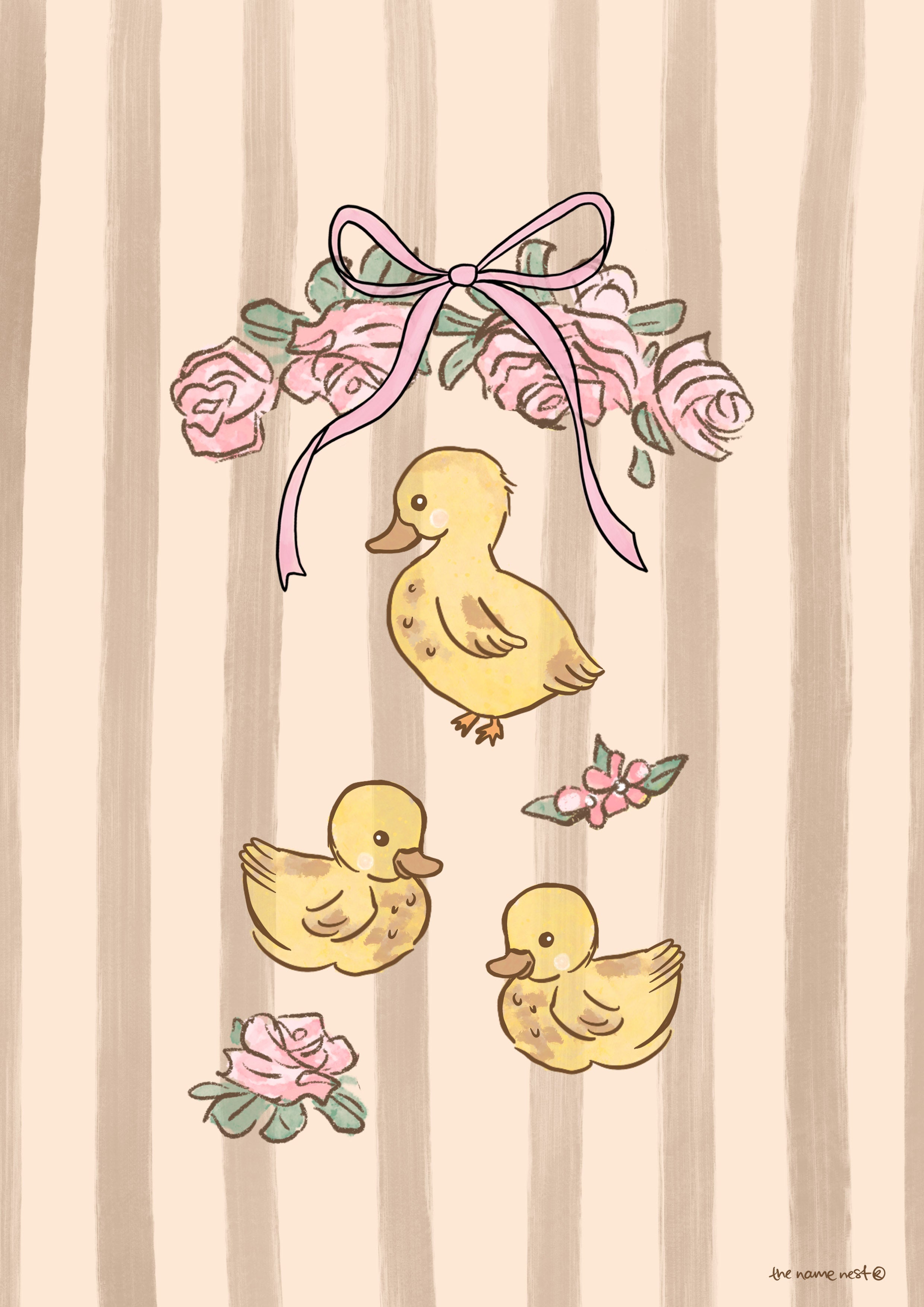 Vintage Rose Baby Geese