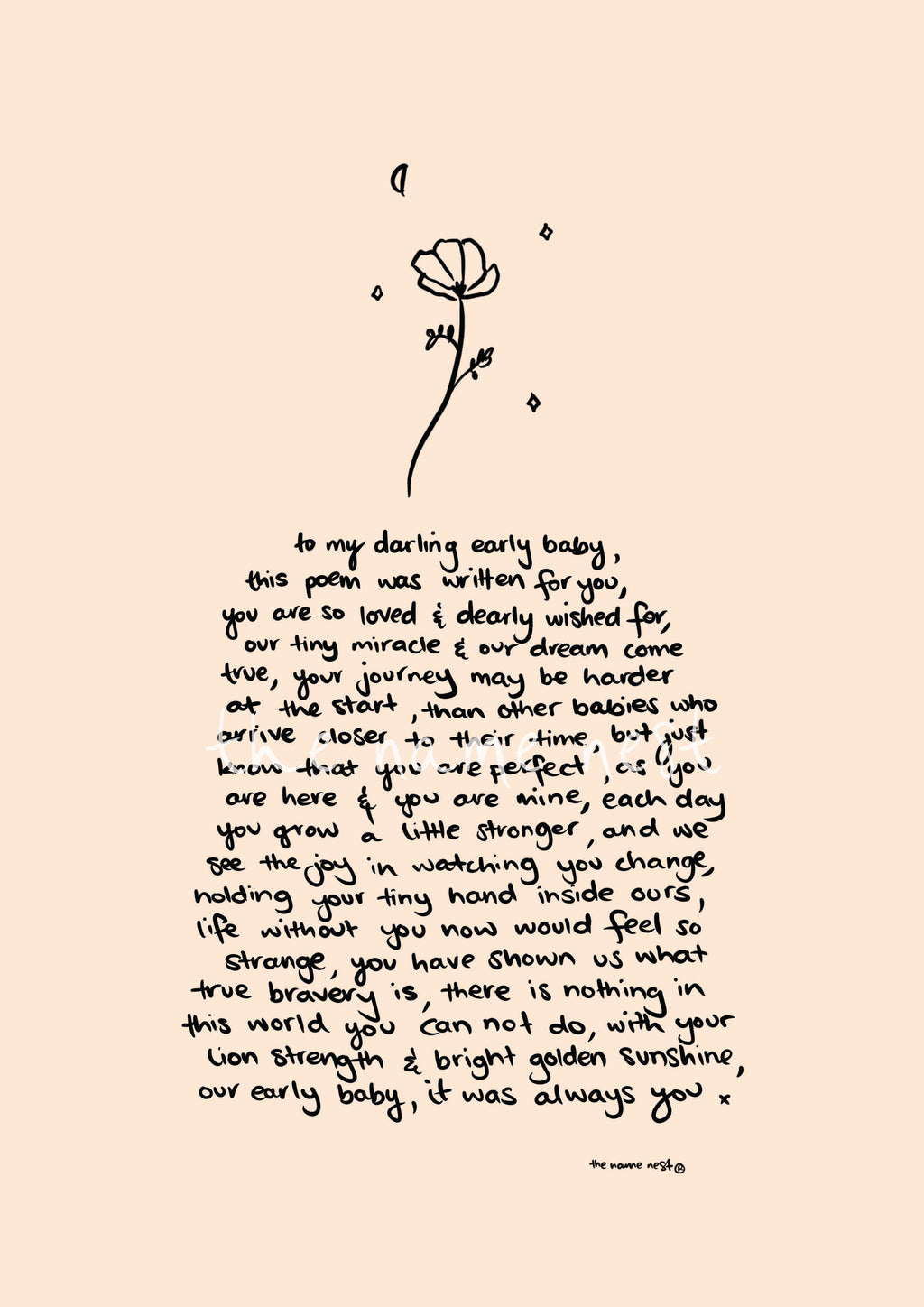 Early Baby Poem Artwork