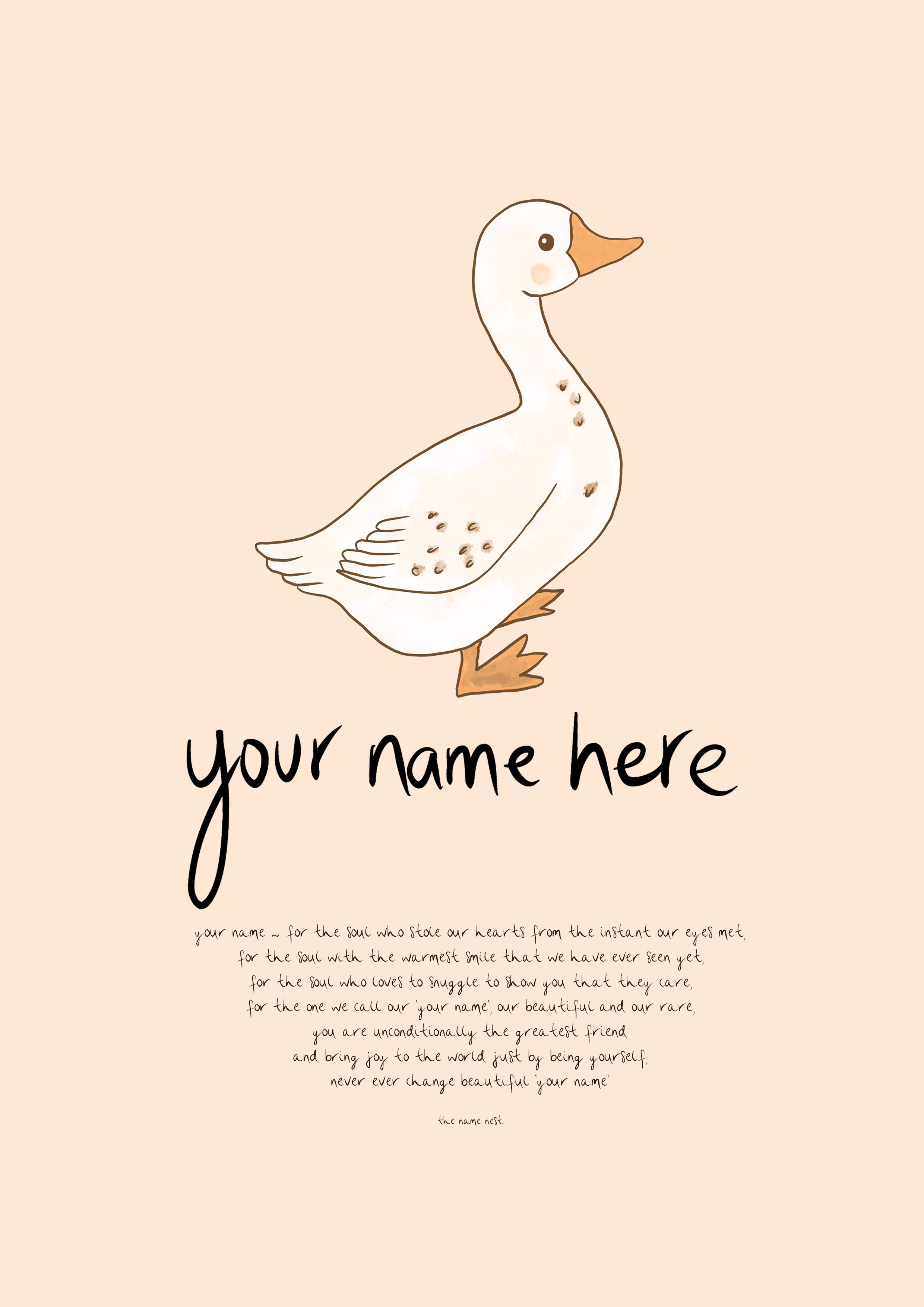 Goose - Personalised Name Artwork
