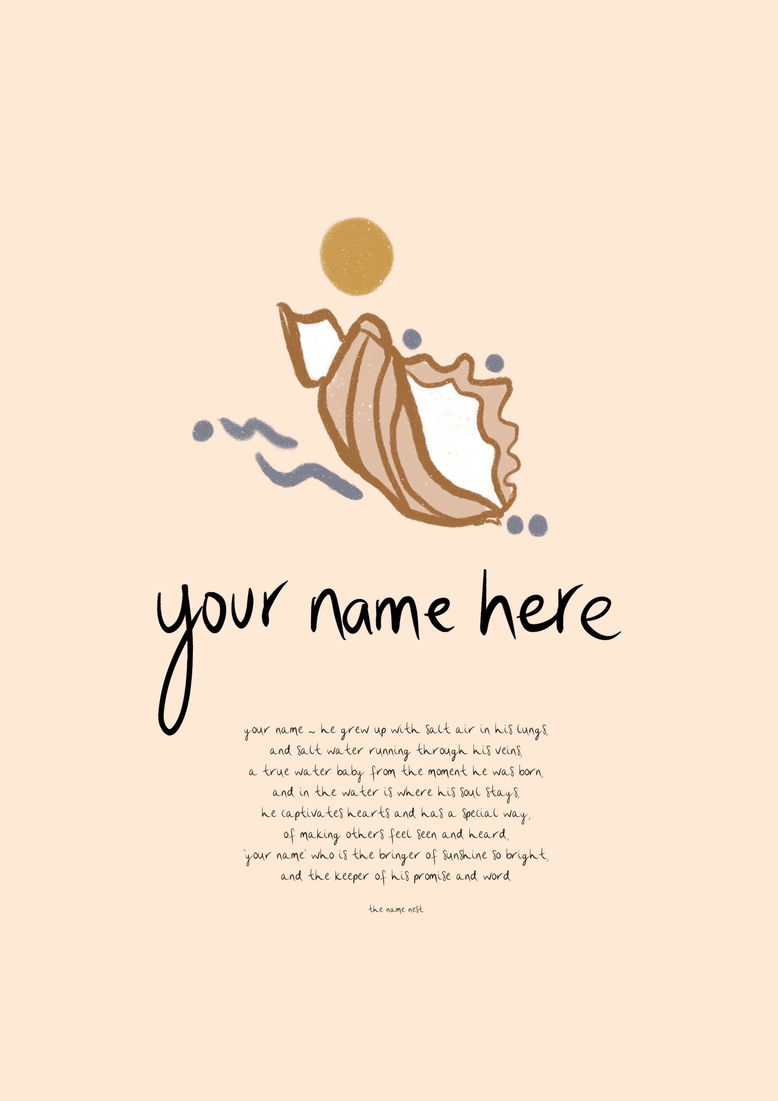 Ocean Boy - Personalised Name Artwork