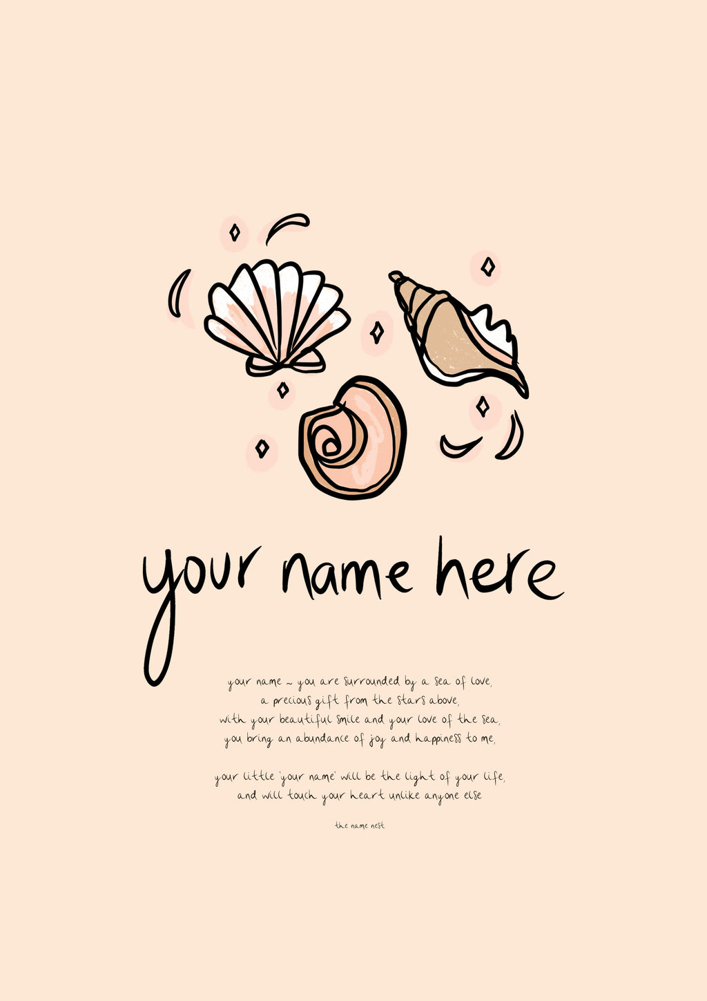 Ocean Girl - Personalised Name Artwork
