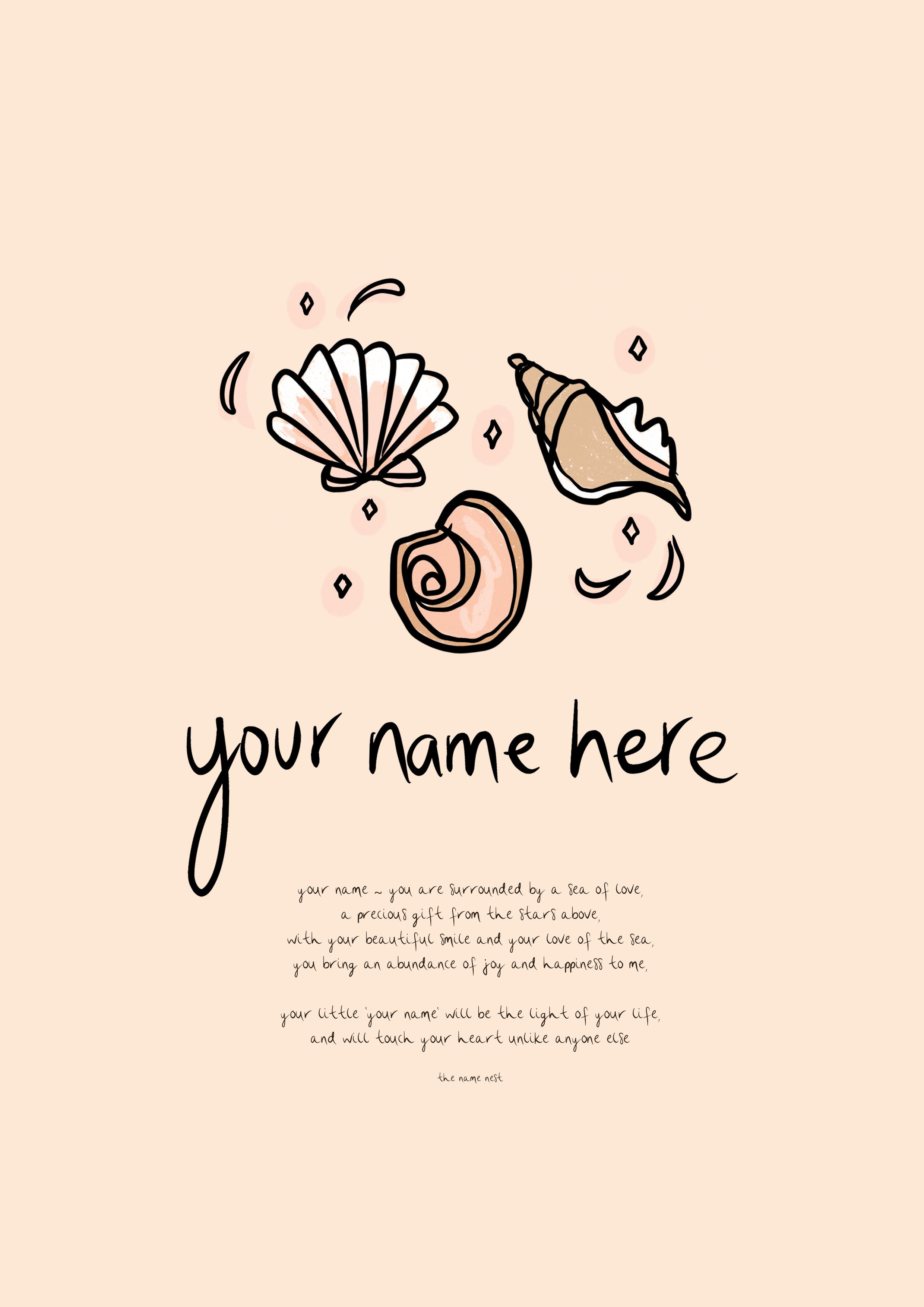 Ocean Girl - Personalised Name Artwork