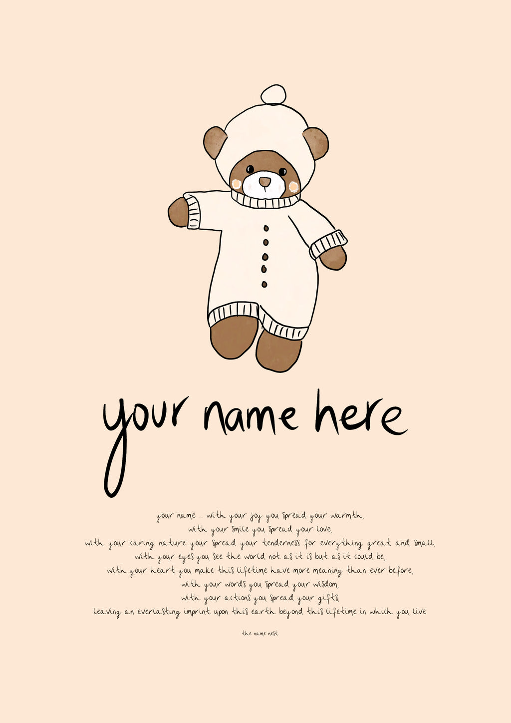 Teddy - Personalised Name Artwork