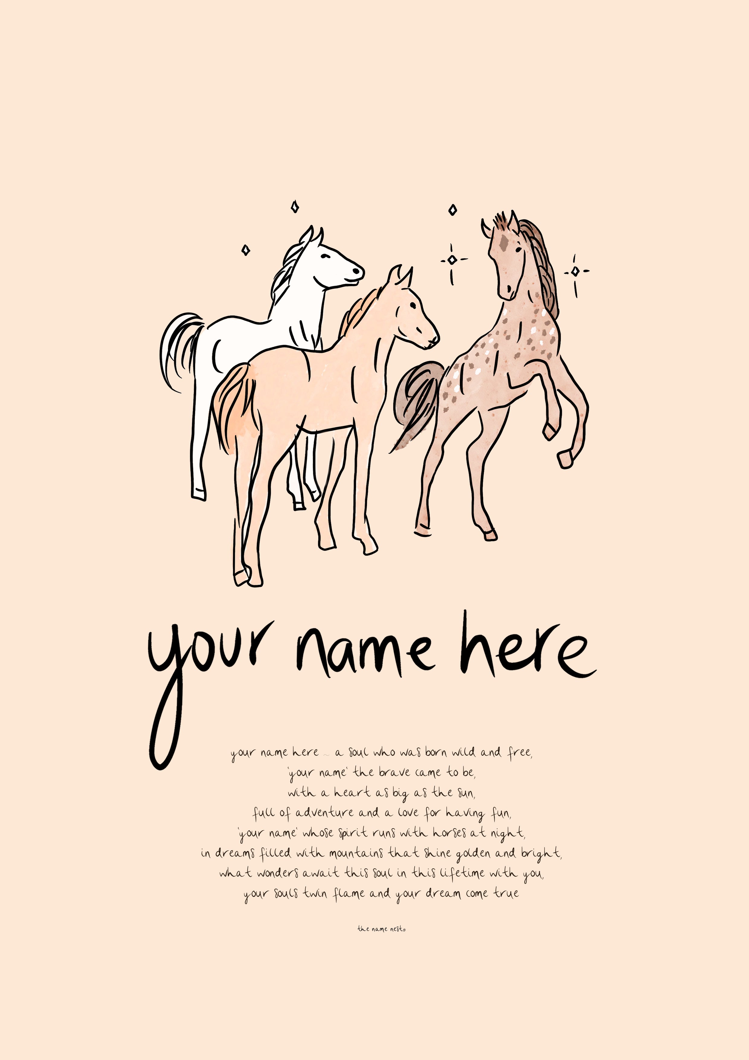 Horses - Personalised Name Artwork
