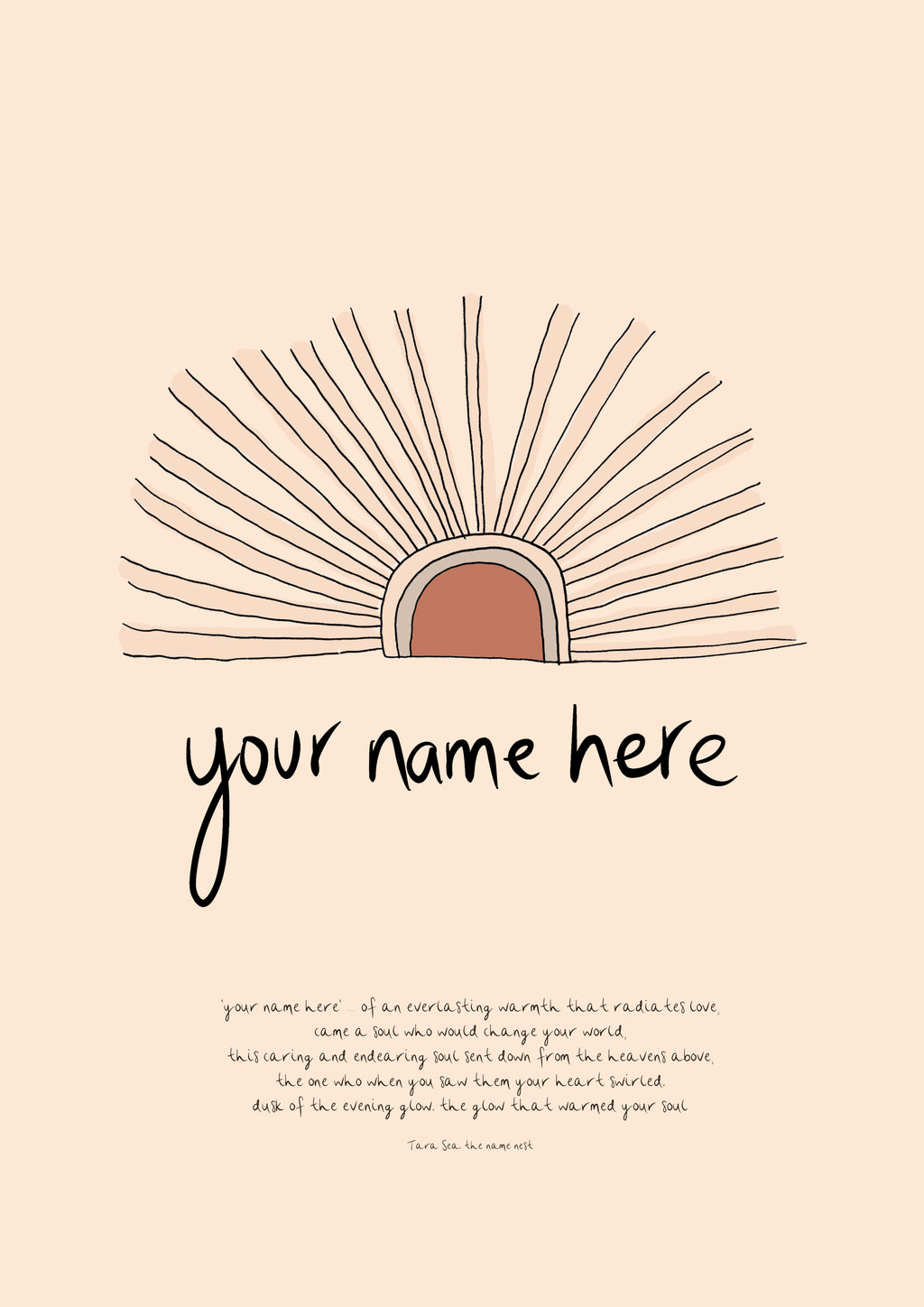 Rising Sun - Personalised Name Artwork