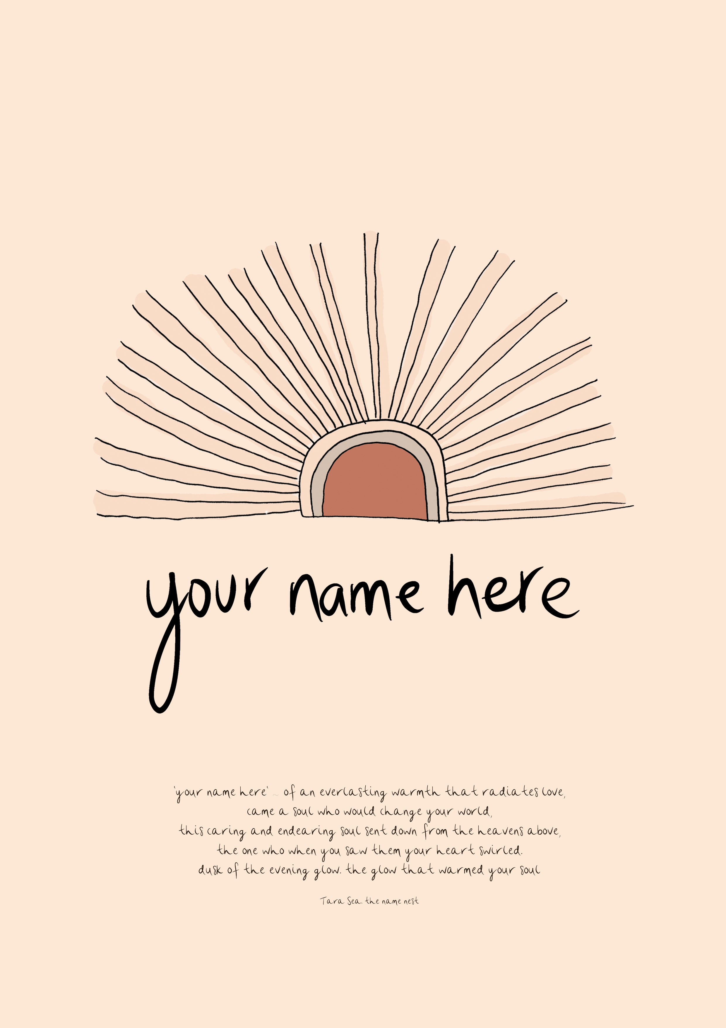 Rising Sun - Personalised Name Artwork