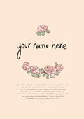 Vintage Rose - Personalised Name Artwork