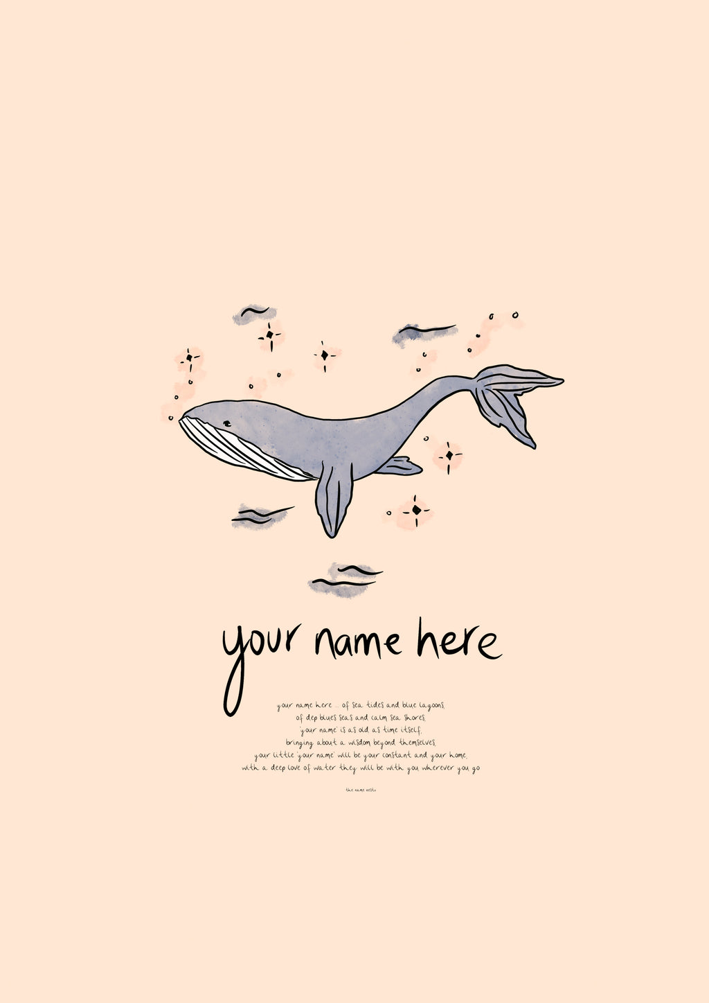 Whale - Personalised Name Artwork
