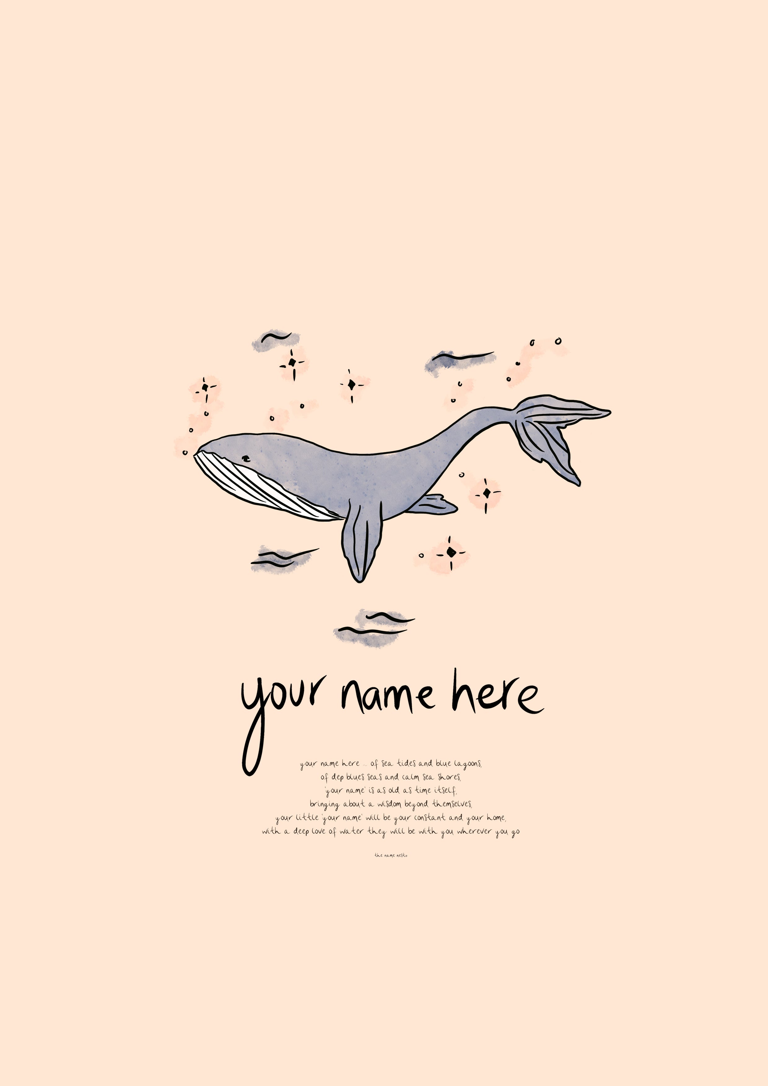 Whale - Personalised Name Artwork