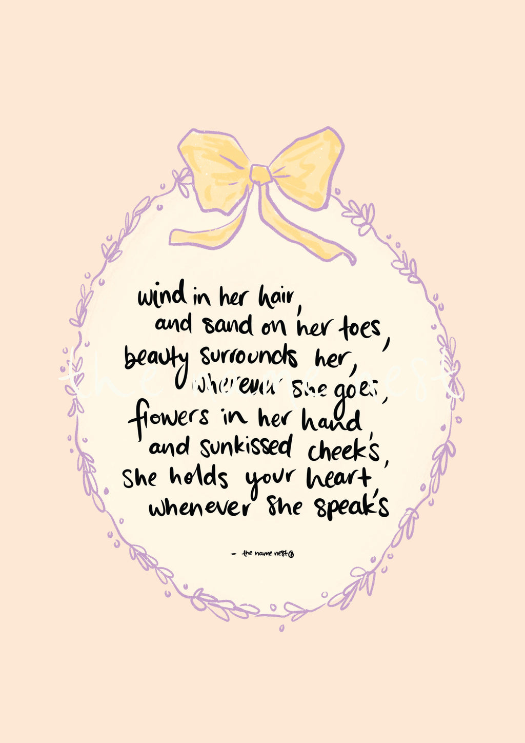Wind In Her Hair Poem Artwork