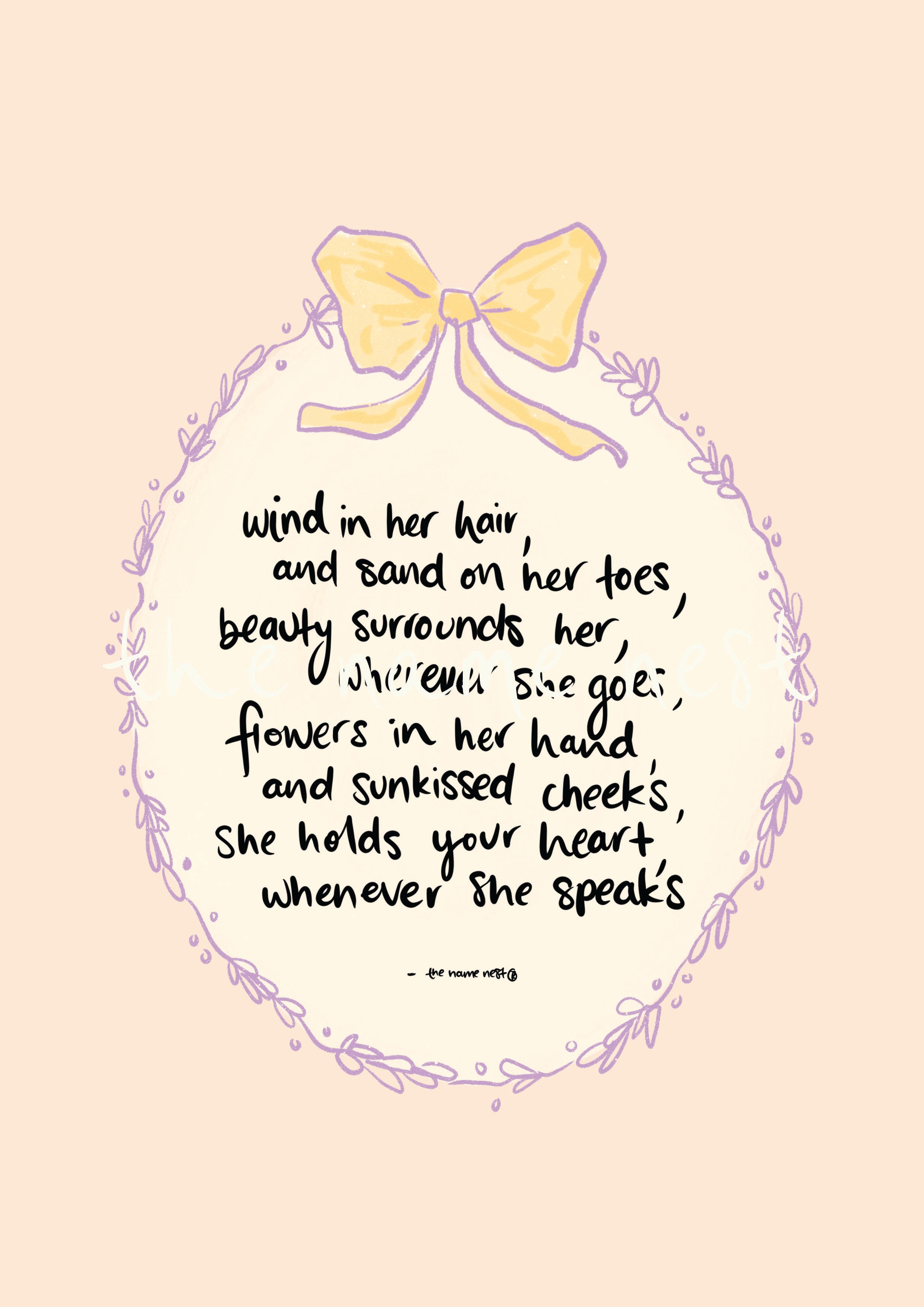 Wind In Her Hair Poem Artwork